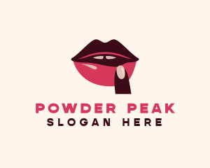 Lip Gloss Finger Mouth logo design