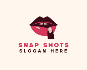 Instagram - Lip Gloss Finger Mouth logo design