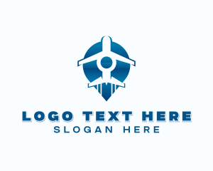 Delivery - Airline Plane Location logo design