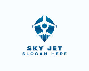 Airline Plane Location logo design