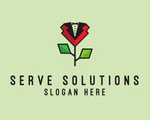 Serve - Rose Men Tuxedo logo design