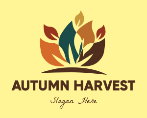 Falling Autumn Leaves logo design