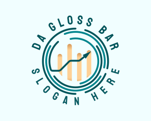 Financial Bar Graph Chart logo design