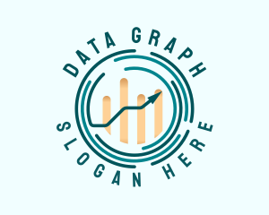 Financial Bar Graph Chart logo design