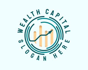 Financial Bar Graph Chart logo design