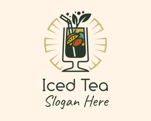 Lemon Tea Juice Drink logo design