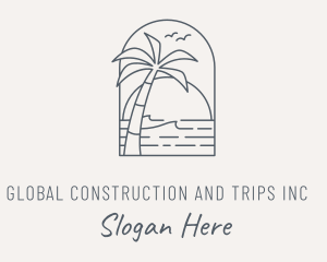 Palm Tree - Ocean Beach Resort logo design