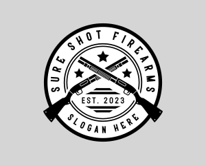 Shotgun Firearm Weapon logo design