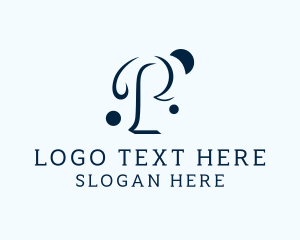 Letter P - Elegant Bubble Cursive logo design