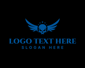 Veteran - Star Wings Skull logo design