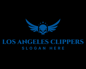 Ghoul - Star Wings Skull logo design
