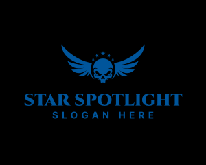 Star Wings Skull logo design