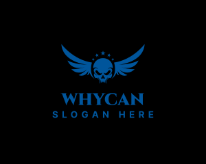 Streamer - Star Wings Skull logo design