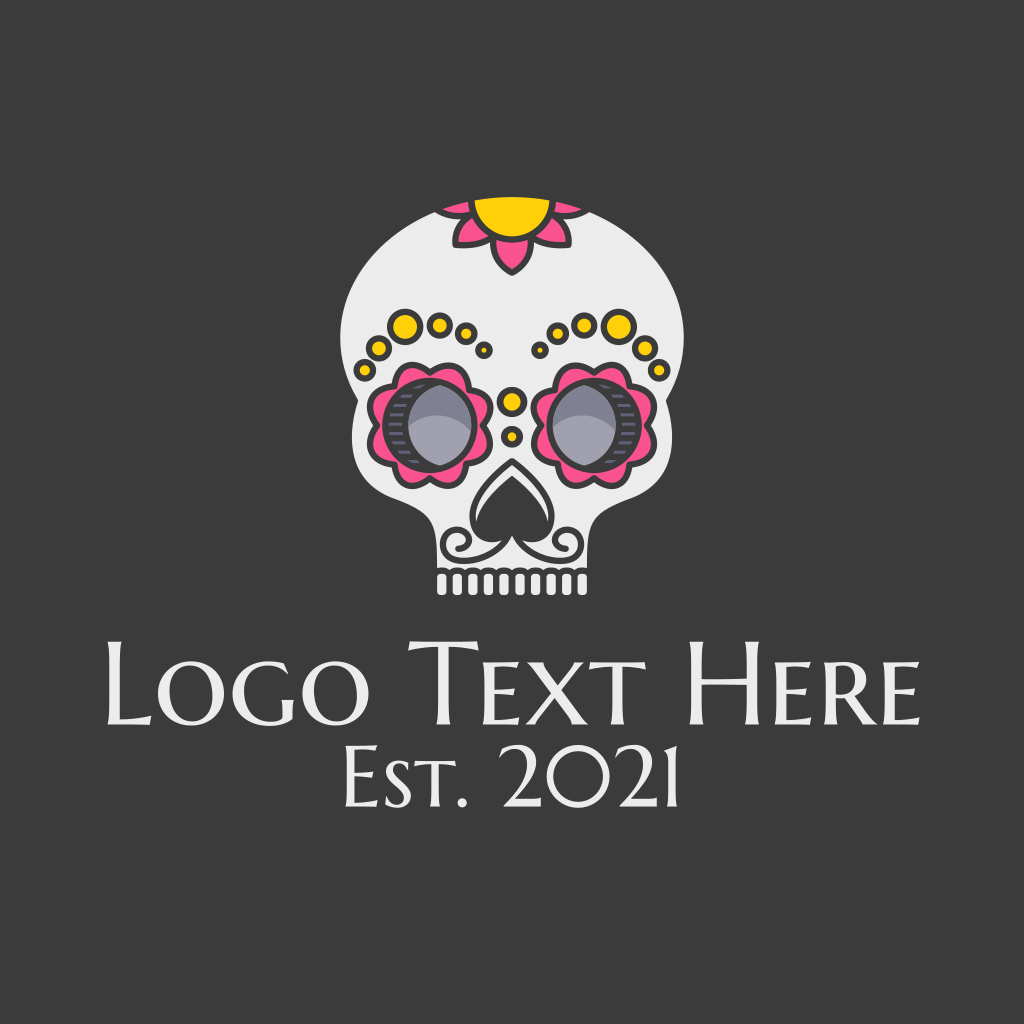 Festive Calavera Skull Logo 