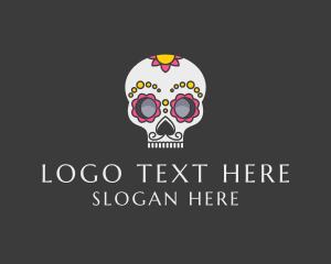 Dia De Los Muertos - Festive Calavera Skull logo design
