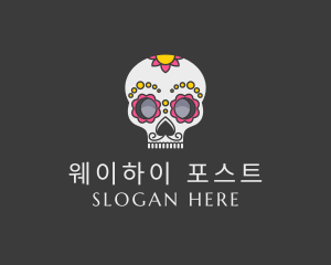 Festive Calavera Skull logo design