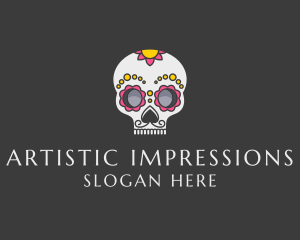 Festive Calavera Skull logo design