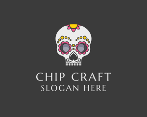 Festive Calavera Skull logo design