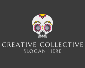 Festive Calavera Skull logo design