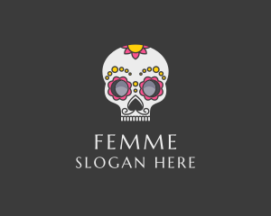 Festive Calavera Skull logo design