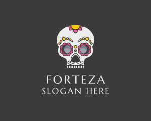 Festive Calavera Skull logo design