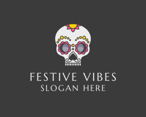 Festival - Festive Calavera Skull logo design