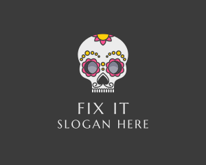 Festive Calavera Skull logo design