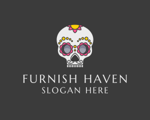 Festive Calavera Skull logo design