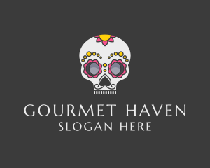 Festive Calavera Skull logo design