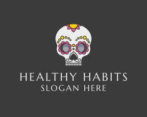 Festive Calavera Skull logo design