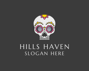 Festive Calavera Skull logo design