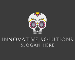 Festive Calavera Skull logo design