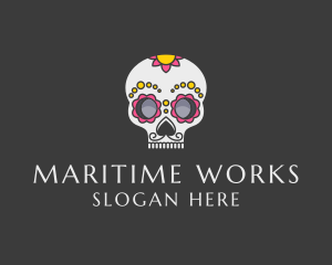 Festive Calavera Skull logo design