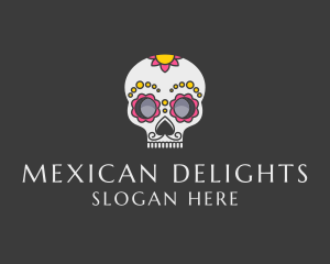 Mexico - Festive Calavera Skull logo design