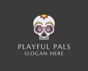 Festive Calavera Skull logo design