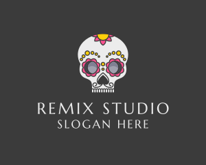 Festive Calavera Skull logo design