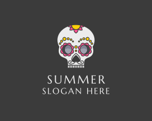 Festive Calavera Skull logo design