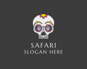 Festive Calavera Skull logo design
