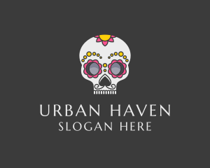 Festive Calavera Skull logo design