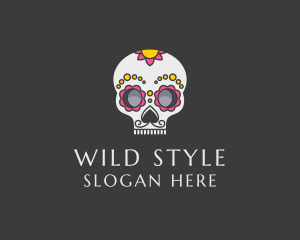 Festive Calavera Skull logo design