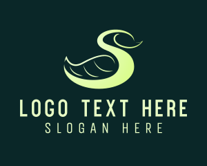 Swan - Leaf Swan Letter S logo design