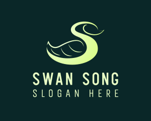 Leaf Swan Letter S logo design