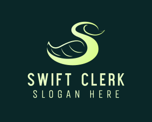 Leaf Swan Letter S logo design