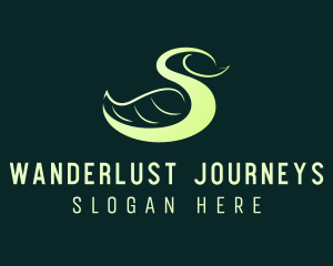 Sustainability - Leaf Swan Letter S logo design