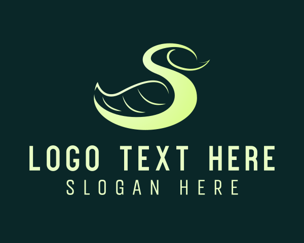 Botanical - Leaf Swan Letter S logo design