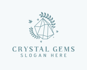 Blue Crystal Wreath logo design