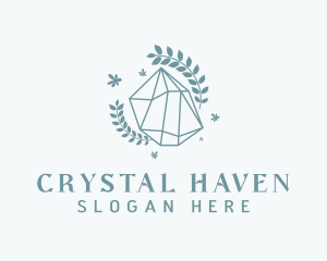 Blue Crystal Wreath logo design