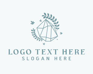 Glam - Blue Crystal Wreath logo design