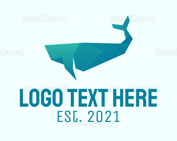 Blue Whale Origami Logo