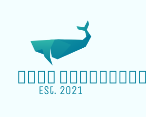 Ocean - Blue Whale Origami logo design